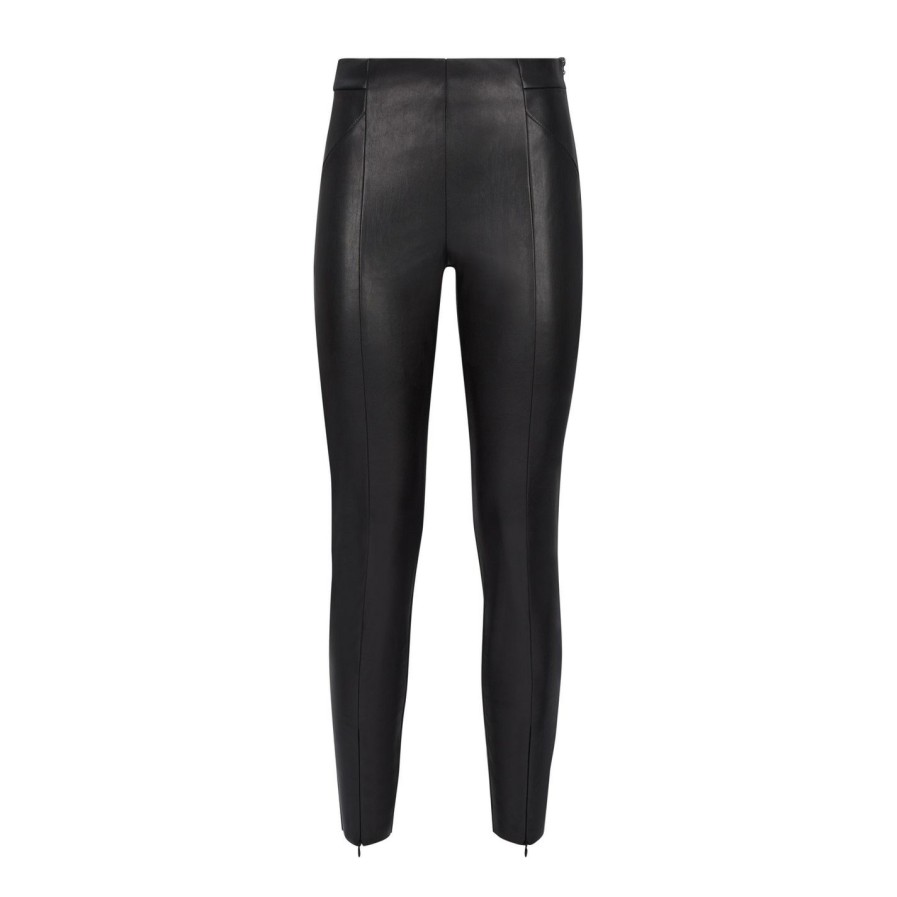 Hot * James Lakeland Zip Hem Faux Leather Trousers