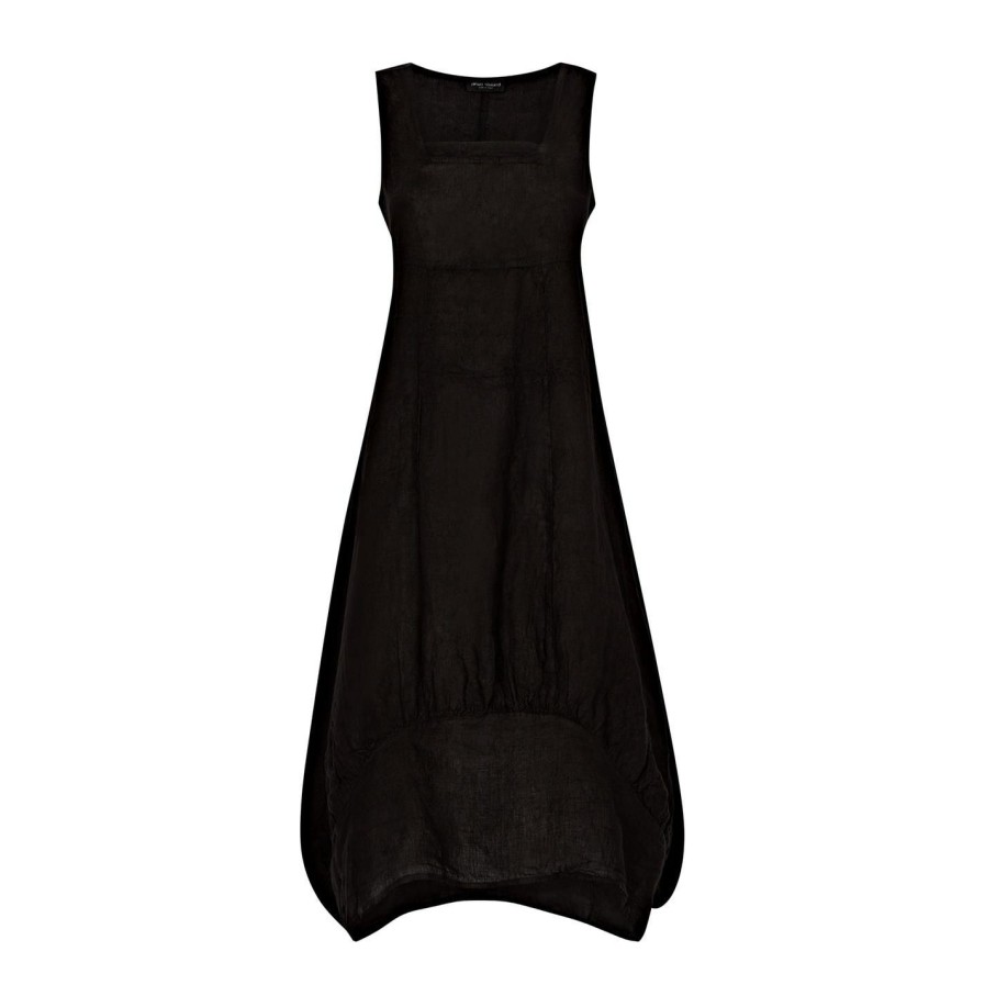 Hot * James Lakeland Balloon Square Neck Linen Dress