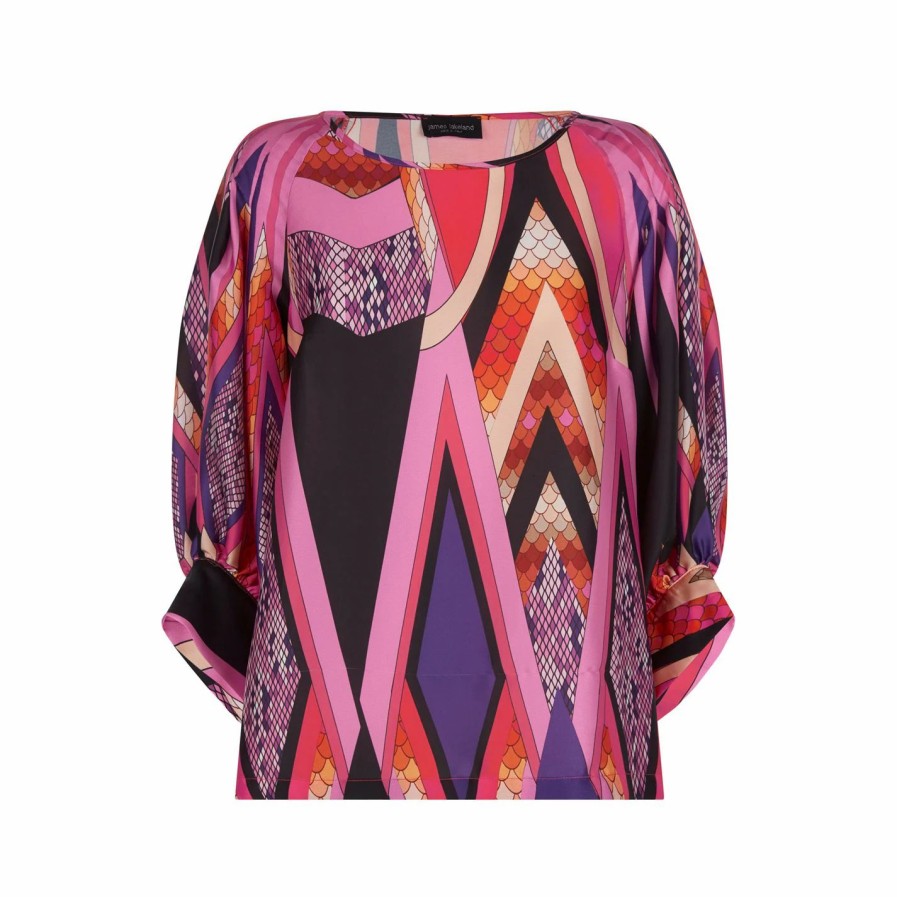 Wholesale * James Lakeland Abstract Snake Puff Sleeve Blouse