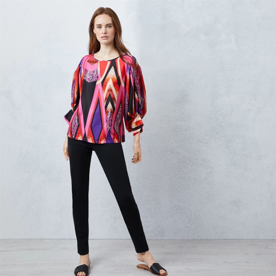 Wholesale * James Lakeland Abstract Snake Puff Sleeve Blouse