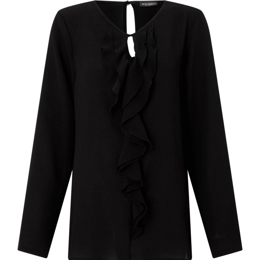 Hot * James Lakeland Frill Crepe Blouse