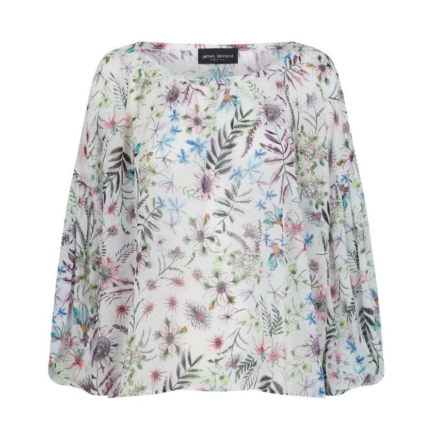 Clearance * James Lakeland Sheer Floral Blouse