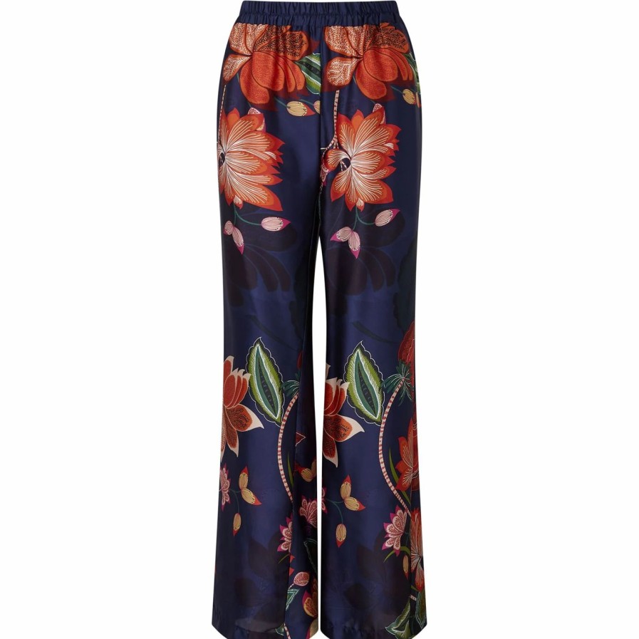 New * James Lakeland Wide Leg Floral Print Trouser