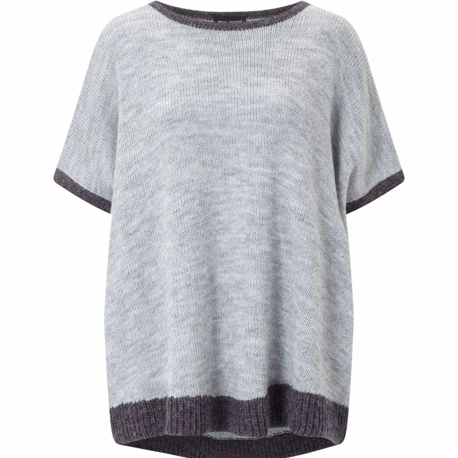 New * James Lakeland Contrast Hem Knit Top