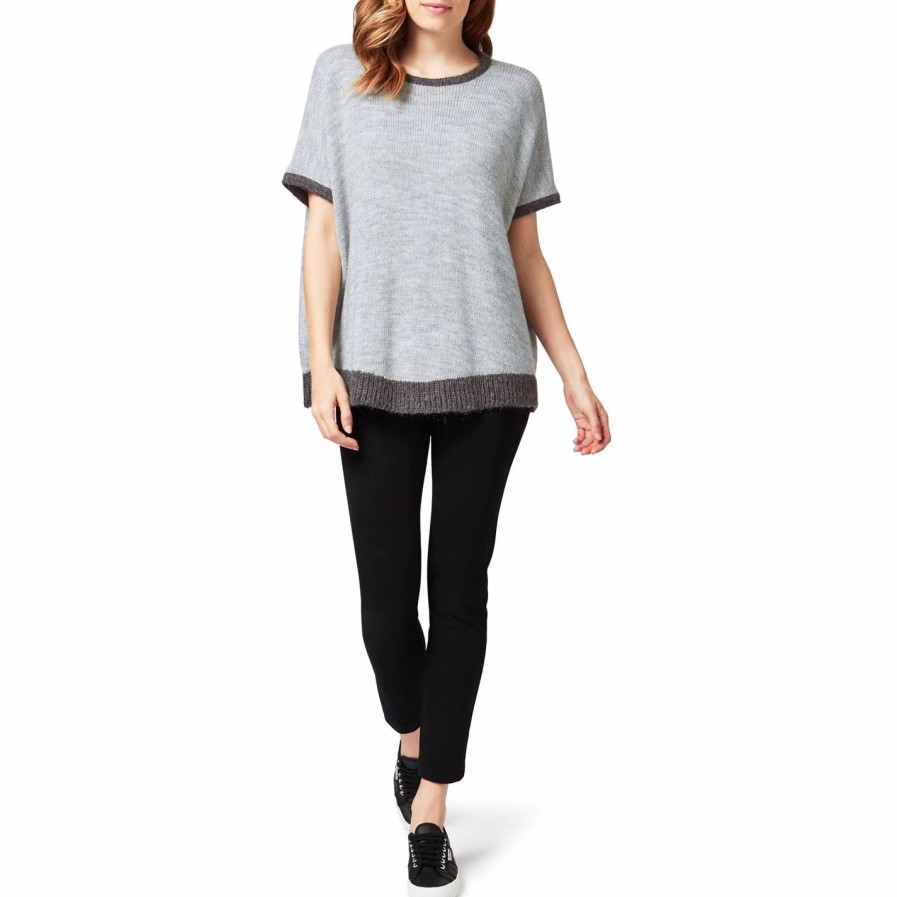 New * James Lakeland Contrast Hem Knit Top