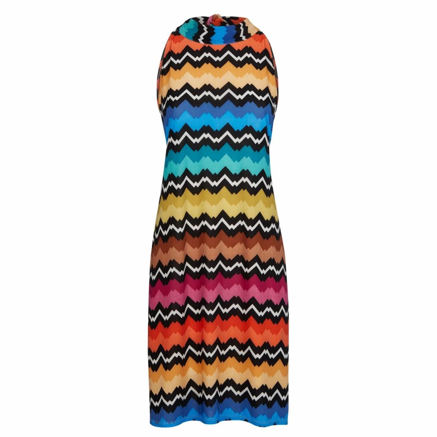 Clearance * James Lakeland Halter Neck Zigzag Dress