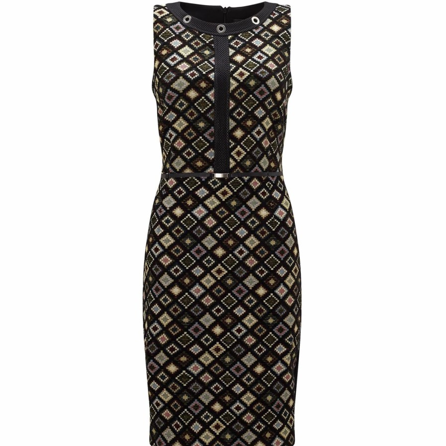 Hot * James Lakeland Jacquard Pattern Dress