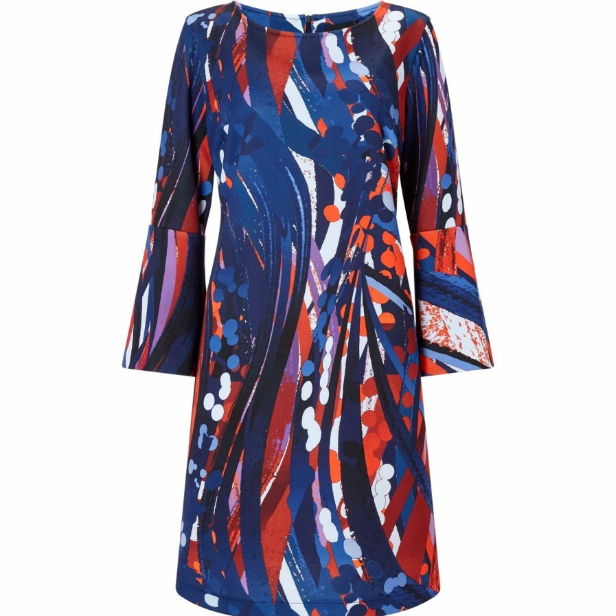 New * James Lakeland Printed Flute Sleeve Dress