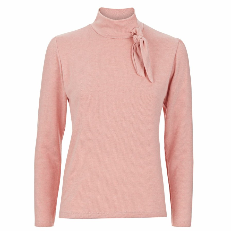 Online * James Lakeland Bow Detail Polo Neck Top