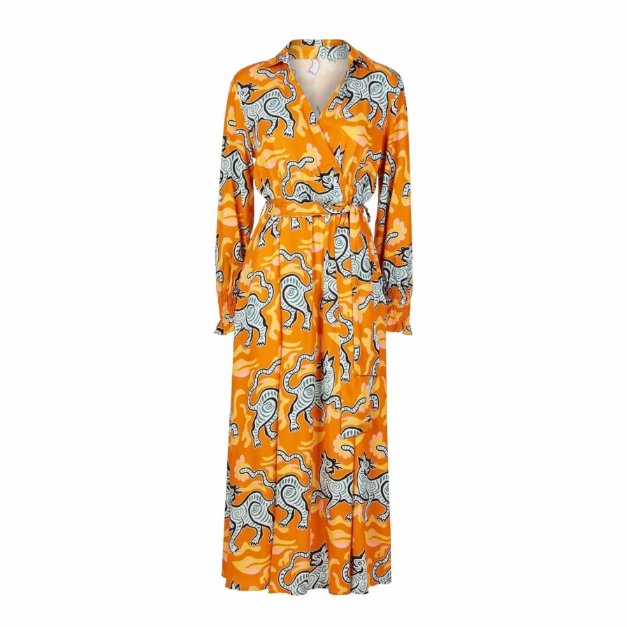 Clearance * James Lakeland Tiger Print Midi Dress