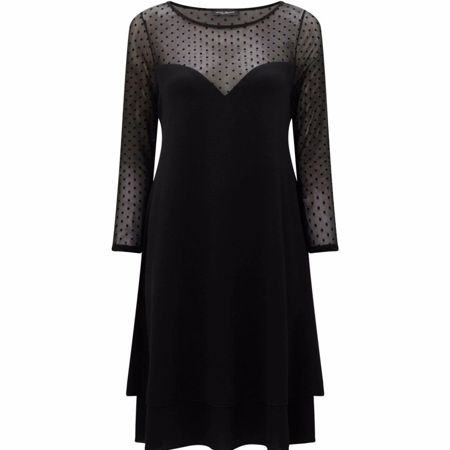 New * James Lakeland Sheer Sleeve Dress