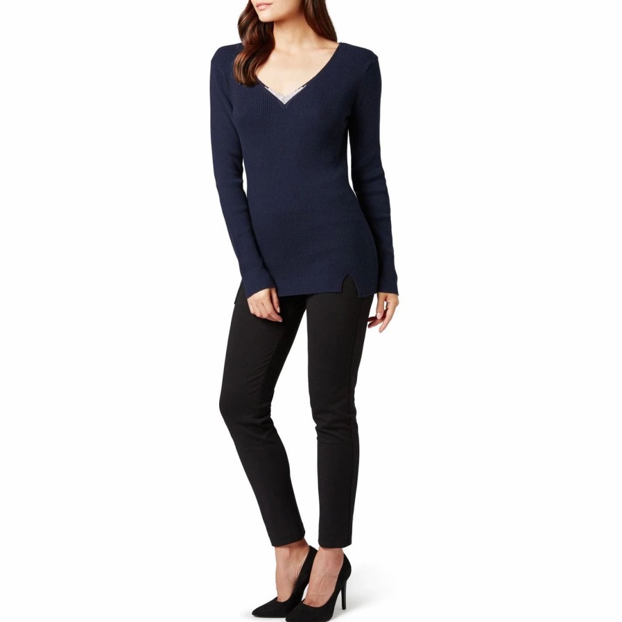 Best * James Lakeland V Neck Diamante Jumper