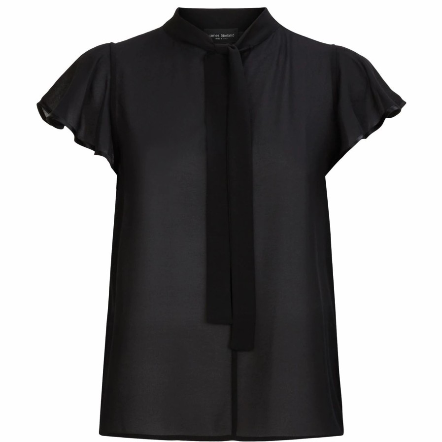 New * James Lakeland Sheer Ruffle Sleeve Blouse