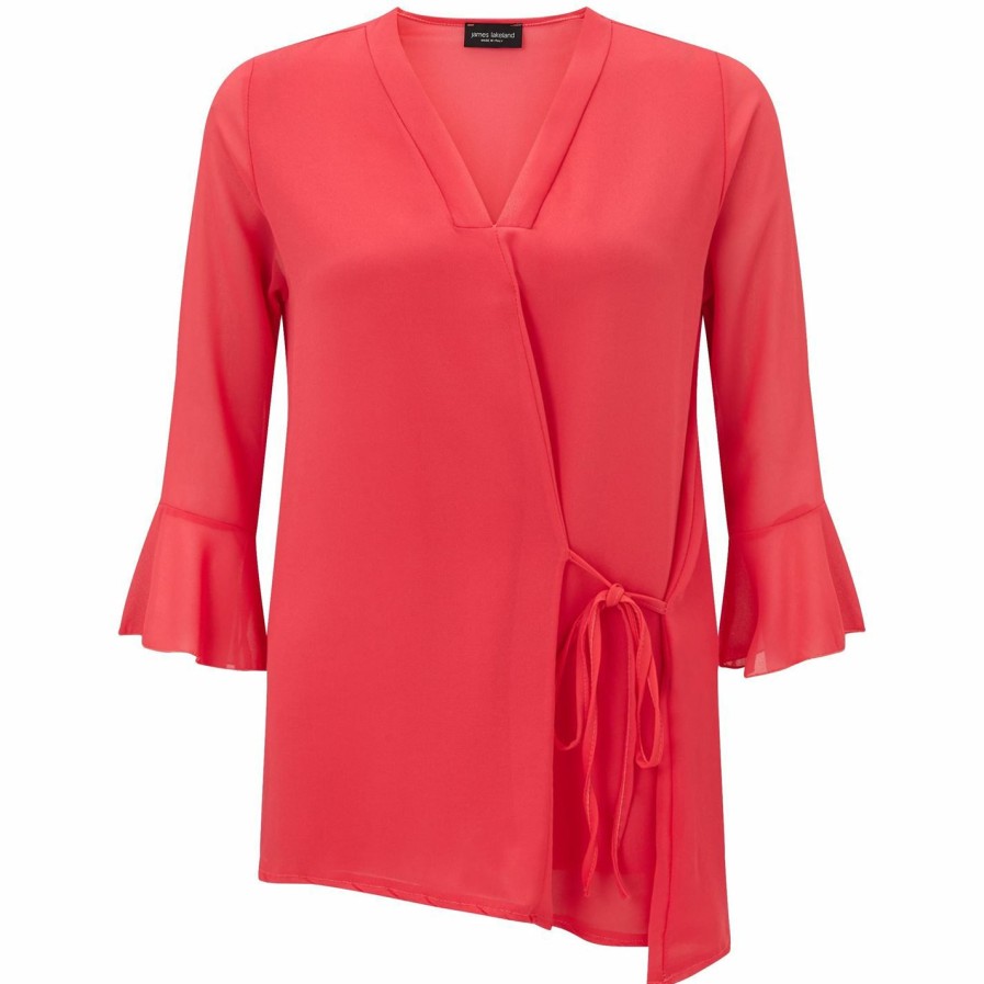 Online * James Lakeland Side Tie V-Neck Blouse