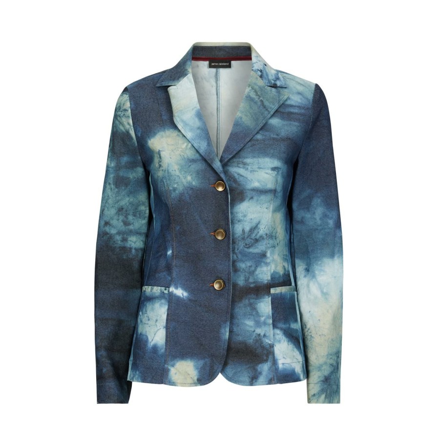 Best * James Lakeland Denim Tie Dye Blazer