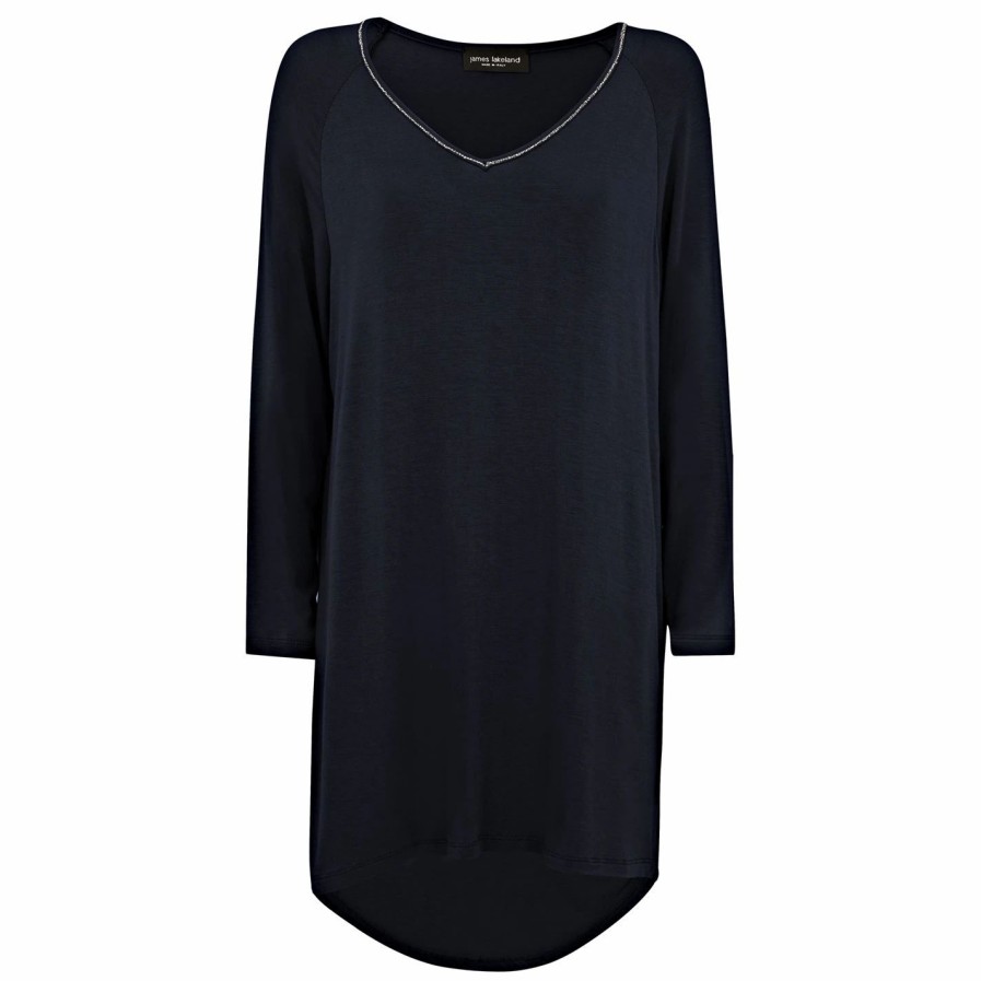 Best * James Lakeland Metallic Trim Jersey Top