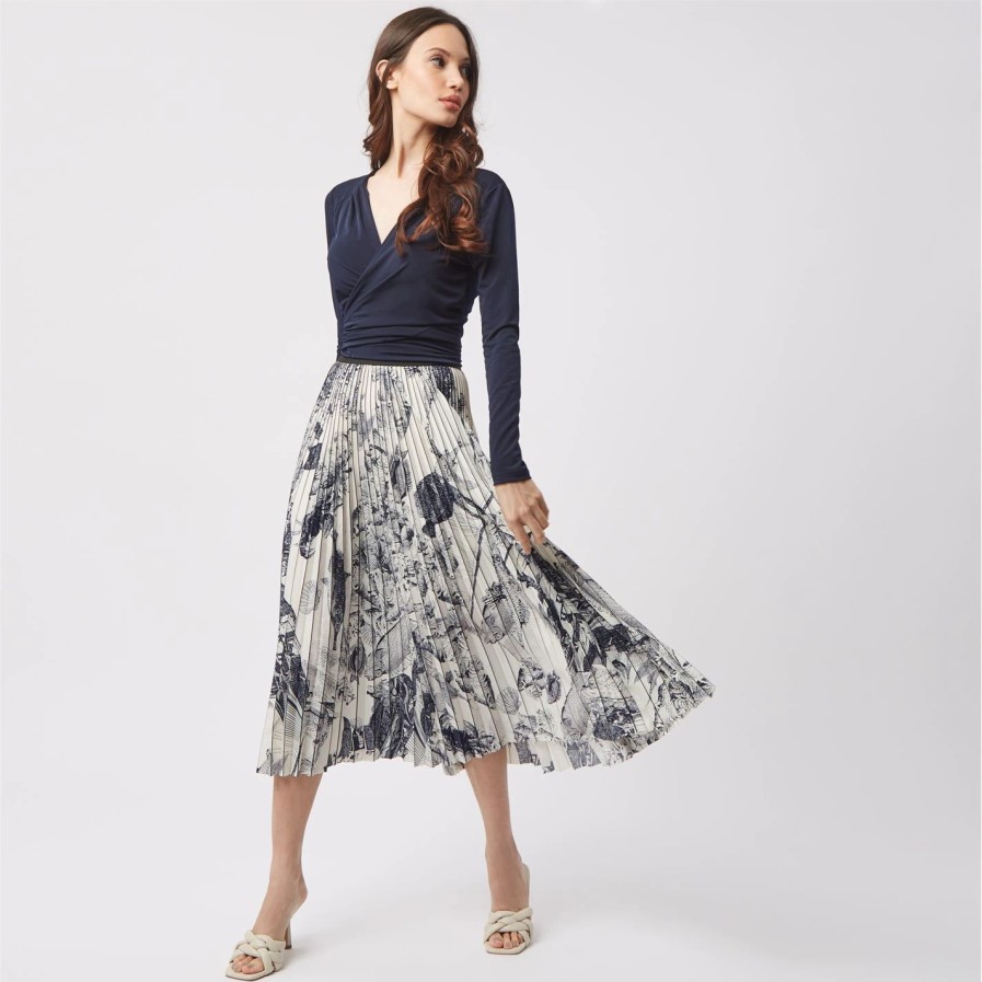 Hot * James Lakeland Pleated Midi Skirt