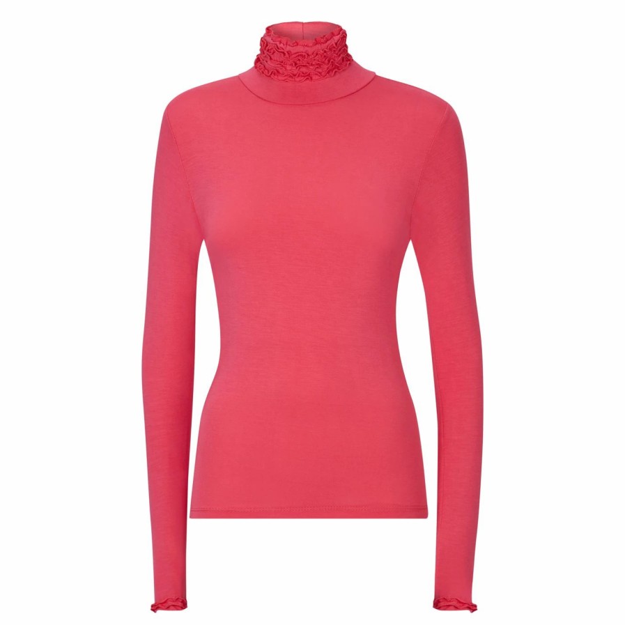 Best * James Lakeland Ruffle Neck Top