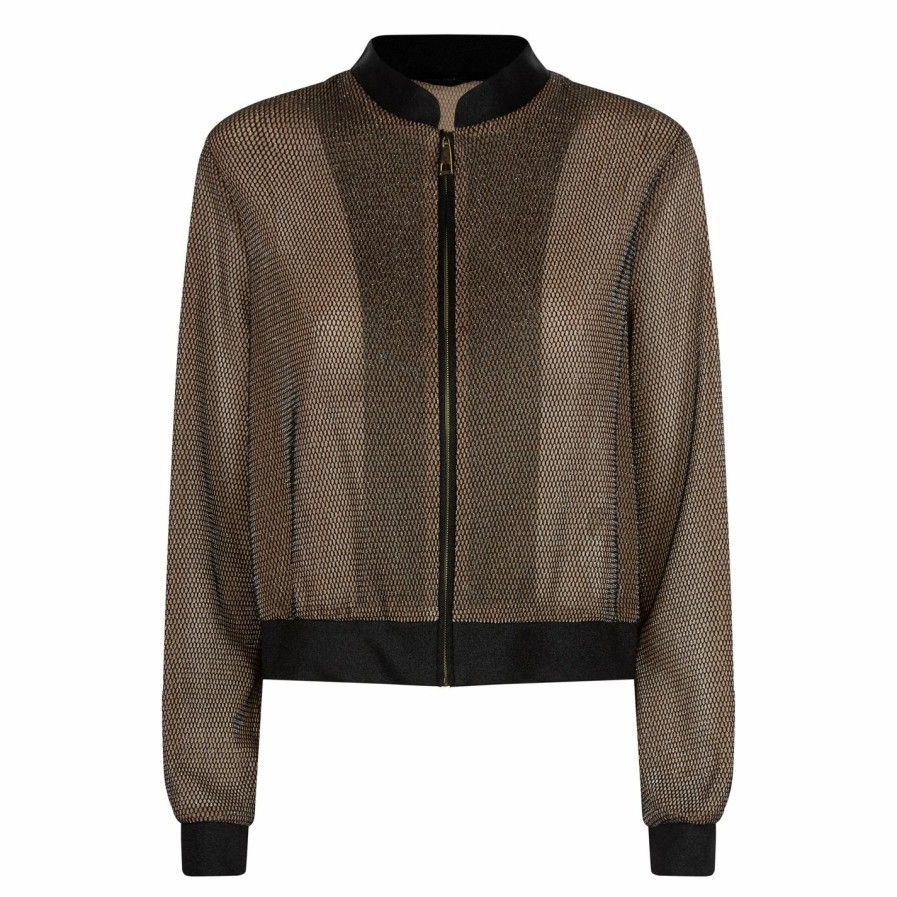 Online * James Lakeland Net Shiny Bomber Jacket