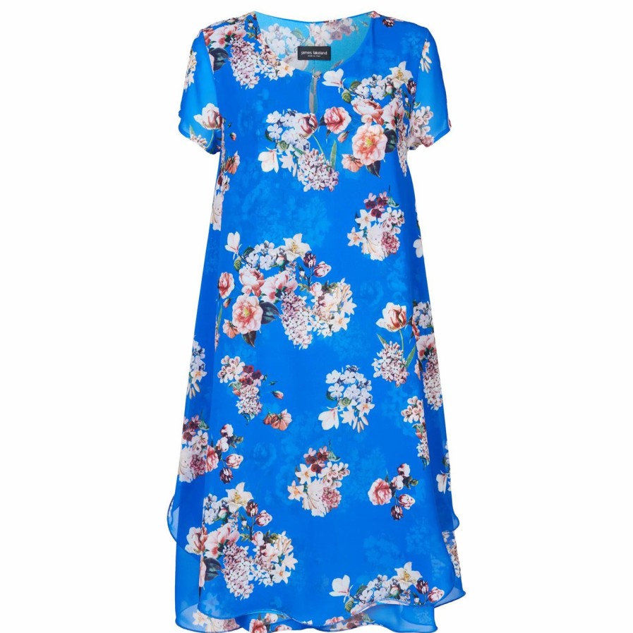 Hot * James Lakeland Short Sleeve Wave Hem Dress