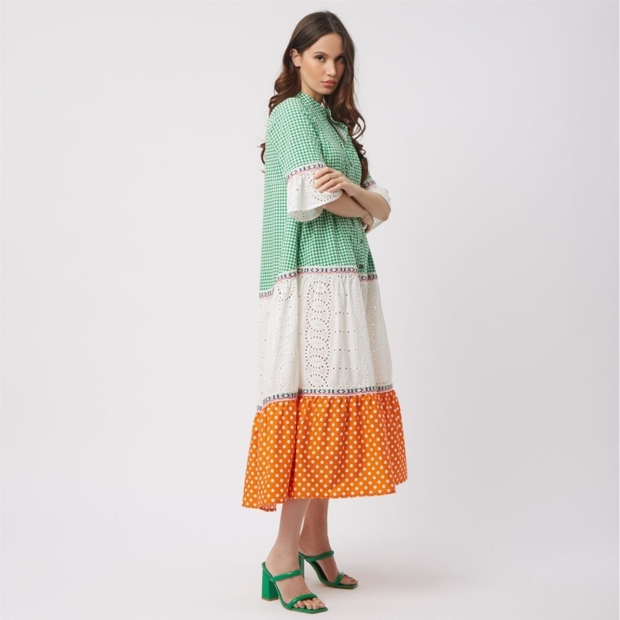 Best * James Lakeland Flute Sleeve Tiered Maxi Dress