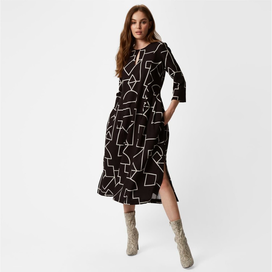 Best * James Lakeland Geometric Print Midi Dress