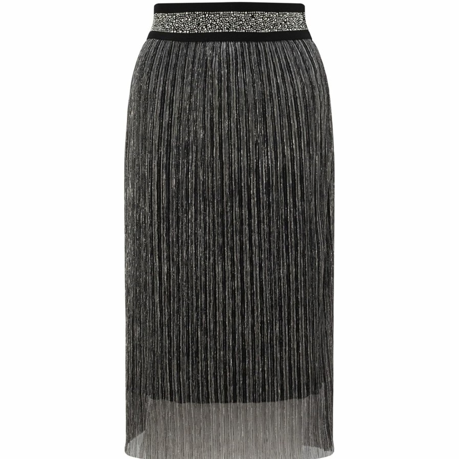 New * James Lakeland Metallic Pleated Skirt