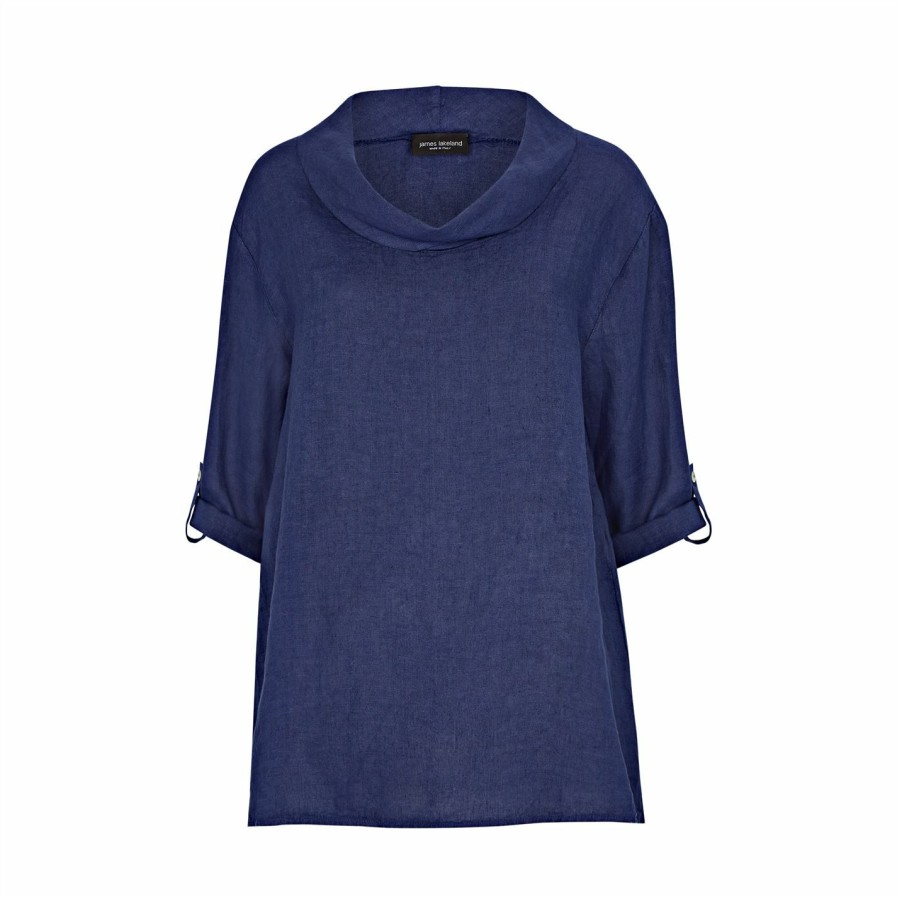 Wholesale * James Lakeland Cowl Neck Linen Blouse