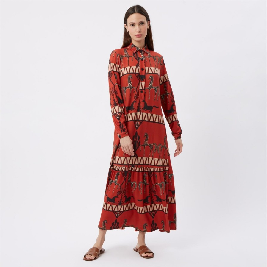 Wholesale * James Lakeland Horse Print Maxi Dress