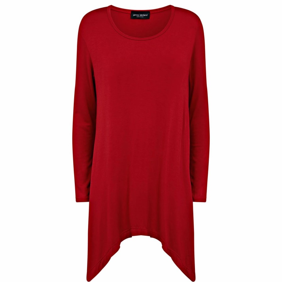 Hot * James Lakeland A-Line Asymmetric Hem Jersey Top