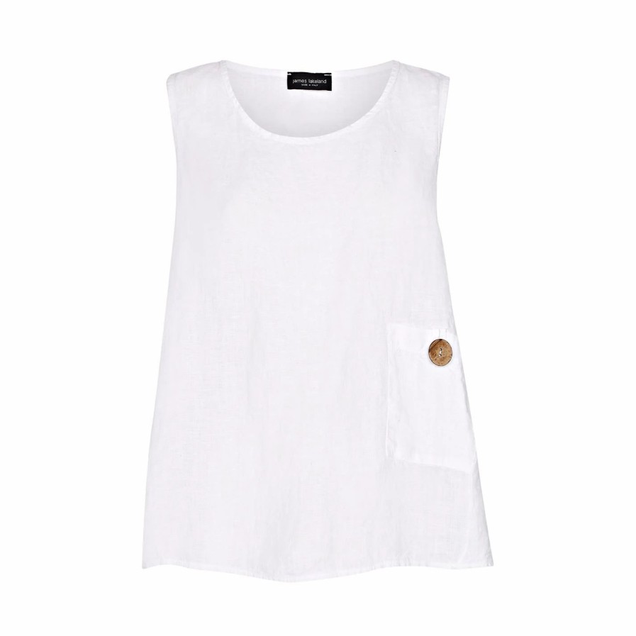 Clearance * James Lakeland Linen Sleeveless Top